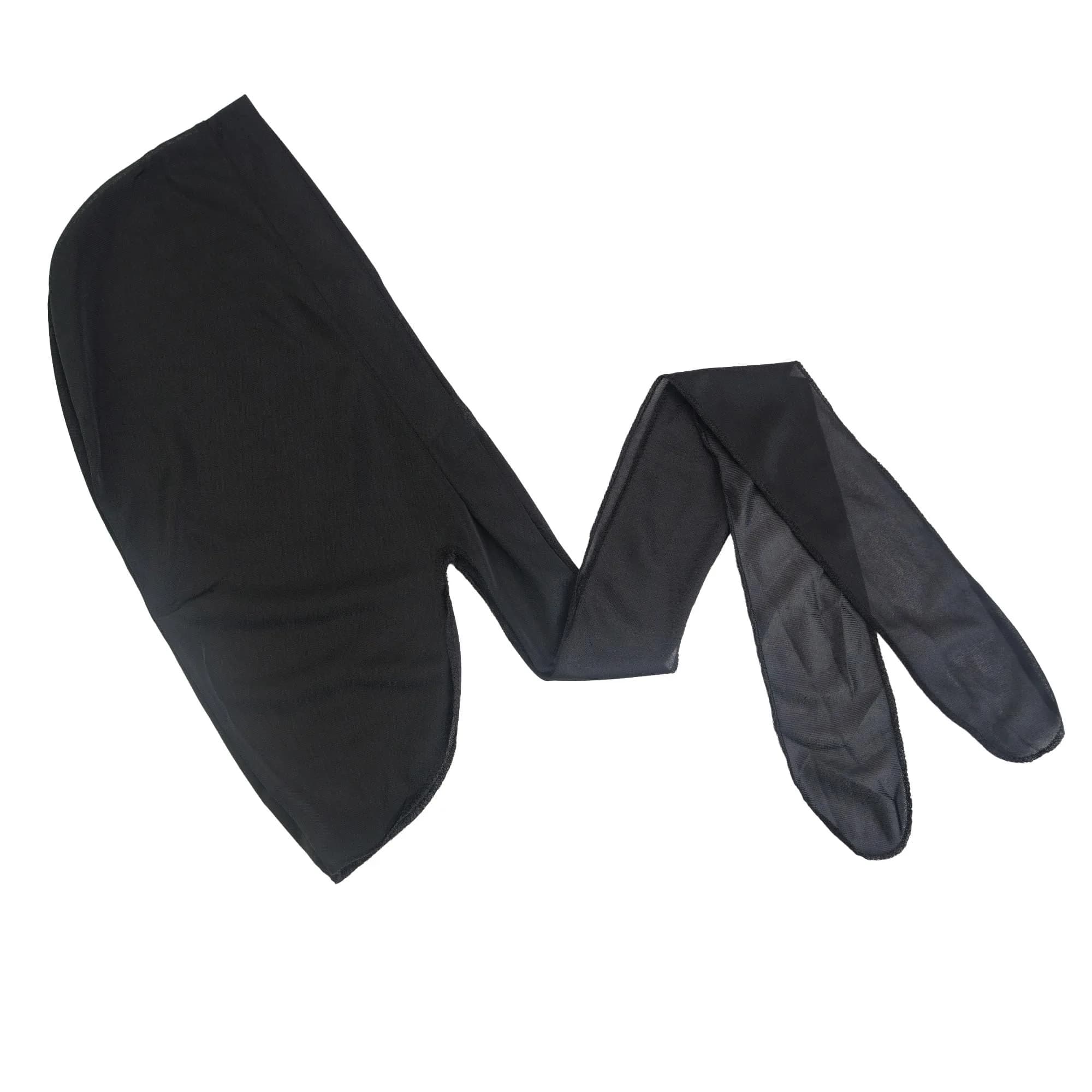 WAV ENFORCER Premium Do-Rag Black | Breathable, Moisture Lock, Extra-Large Band (70-120 chars) — Black
