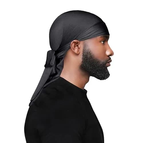 WAV ENFORCER Premium Do-Rag Black | Breathable, Moisture Lock, Extra-Large Band (70-120 chars) thumbnail 3