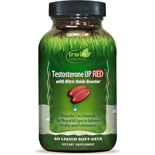 Irwin Naturals Testosterone UP RED with Nitric Oxide Booster | 60 Count (Pack of 1) Softgels thumbnail 1