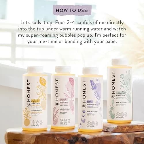 The Honest Company Bubble Bath, Hypoallergenic, Lavender Calm, 12 fl oz | Tear-Free, Gentle for Sensitive Skin thumbnail 6