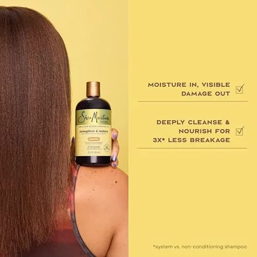Shea Moisture Strengthen and Restore Shampoo Pure Jamaican Black Castor Oil 384ml (13 fl oz) | Cleanses and Nourishes Damaged Hair thumbnail 5