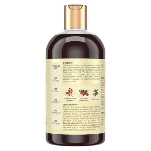 Shea Moisture Strengthen and Restore Shampoo Pure Jamaican Black Castor Oil 384ml (13 fl oz) | Cleanses and Nourishes Damaged Hair thumbnail 2