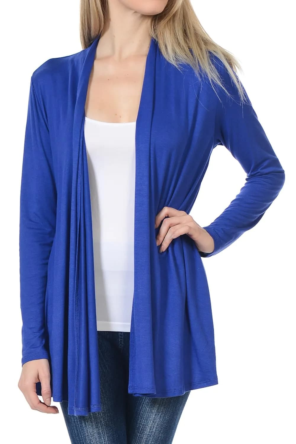 Pastel by Vivienne Women's Long Sleeve Jersey Cardigan Medium Royal Blue | Versatile, Lightweight & Stylish