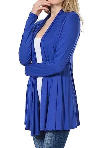 Pastel by Vivienne Women's Long Sleeve Jersey Cardigan Medium Royal Blue | Versatile, Lightweight & Stylish thumbnail 2