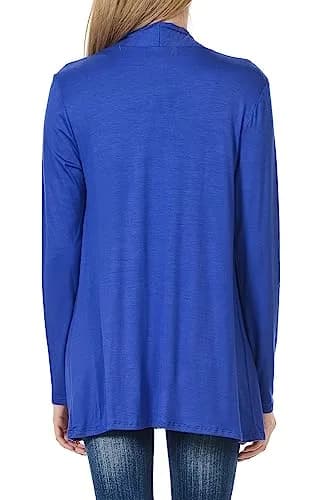 Pastel by Vivienne Women's Long Sleeve Jersey Cardigan Medium Royal Blue | Versatile, Lightweight & Stylish thumbnail 3