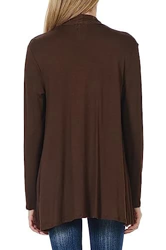 Pastel by Vivienne Women's Long Sleeve Jersey Cardigan Small Brown | Versatile, Lightweight & Comfortable thumbnail 3