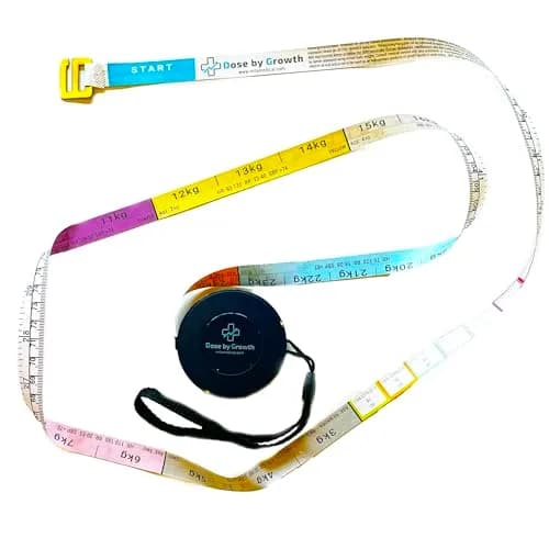 Dose By Growth Pediatric Emergency Length-Based Tape 1.5m (4.9ft) | Broselow Compatible for Accurate Emergency Dosing thumbnail 1