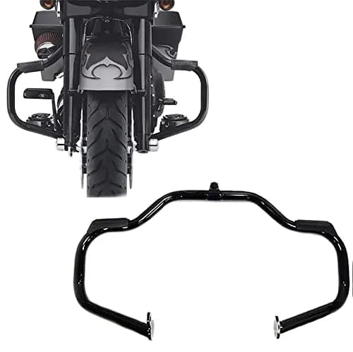 HTTMT EG03 Black Engine Guard Crash Bar for Harley Touring 2009-2017 | Heavy Duty Steel 1.25 inch thumbnail 1