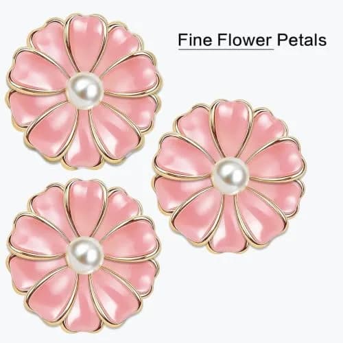 Qinsuee Pink 3 Pack Badge Holder | Retractable ID Badge Reel with Pearl, 24-inch Max Length thumbnail 4