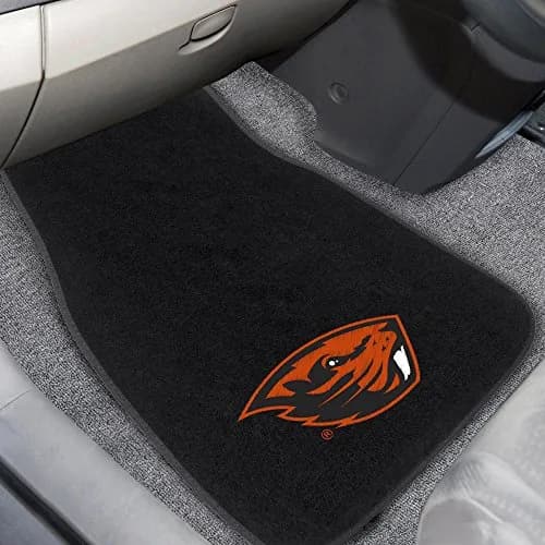 FANMATS NCAA Oregon State Beavers 2-Pack Embroidered Car Mat Set | Universal Fit, Durable Polyester, Officially Licensed, Black thumbnail 2