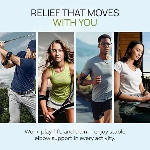 ZOFORE SPORT Tennis Elbow Brace With Compression Pad | Effective Pain Relief for Men & Women (One Size, Black) thumbnail 7
