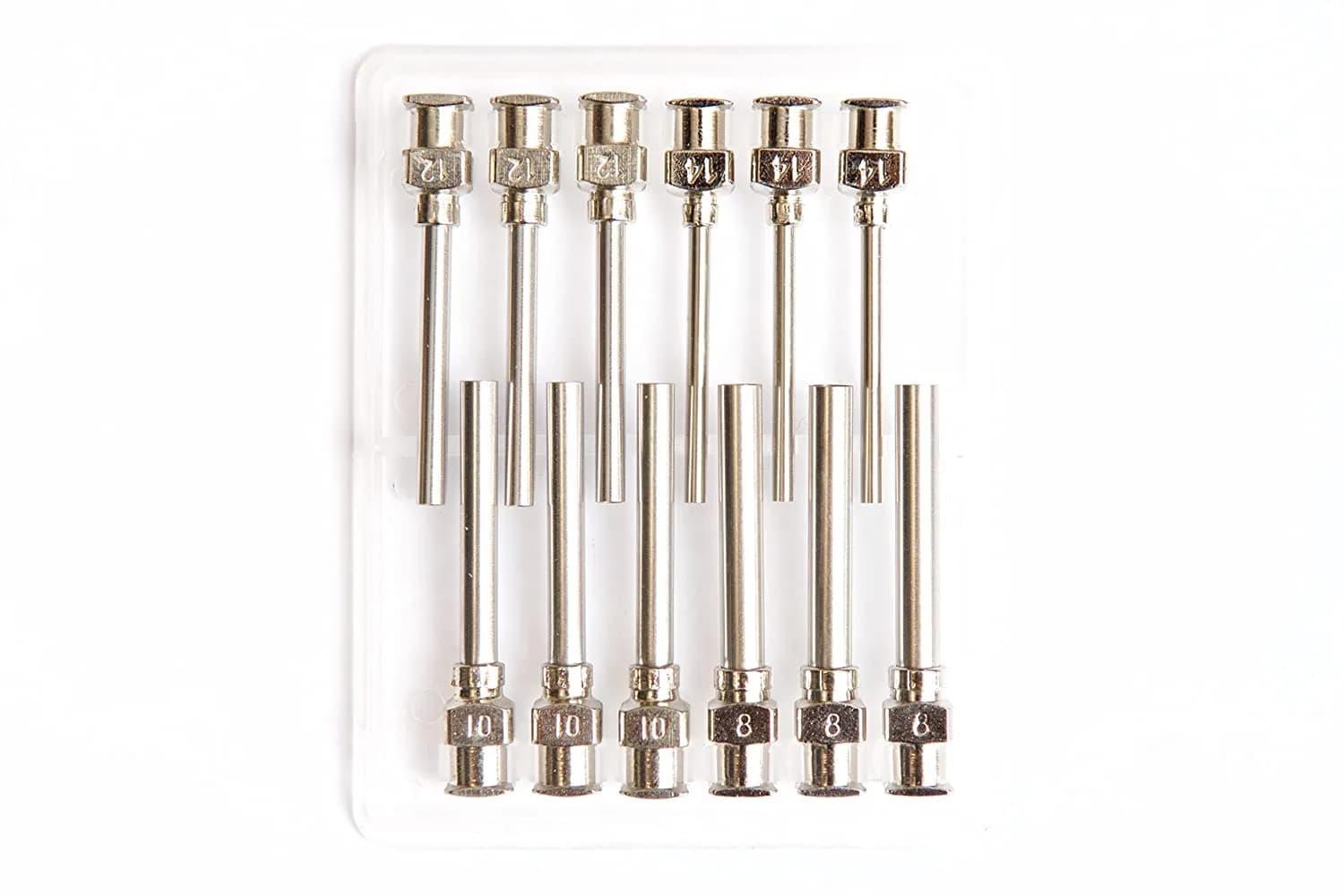 IVYRISE Dispensing Needles 1" - All Metal Stainless Steel Blunt Tip Luer Lock 8, 10, 12, 14 Gauge (12 Pack) — 8, 10 ,12, 14 Gauge