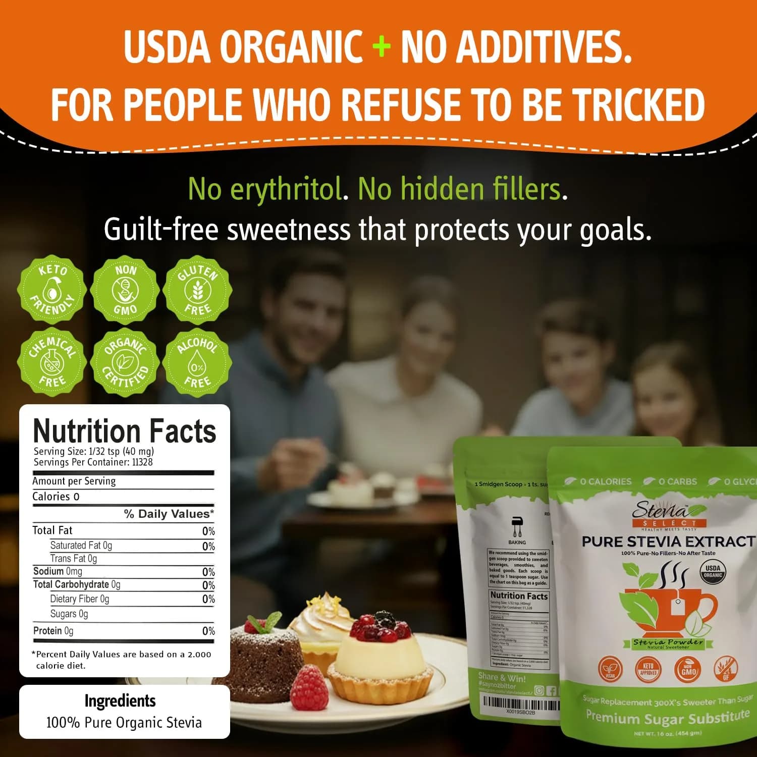 Stevia Select Organic Stevia Powder, 16 Ounce (Pack of 1) | Pure Plant-Based Sweetener - view 2