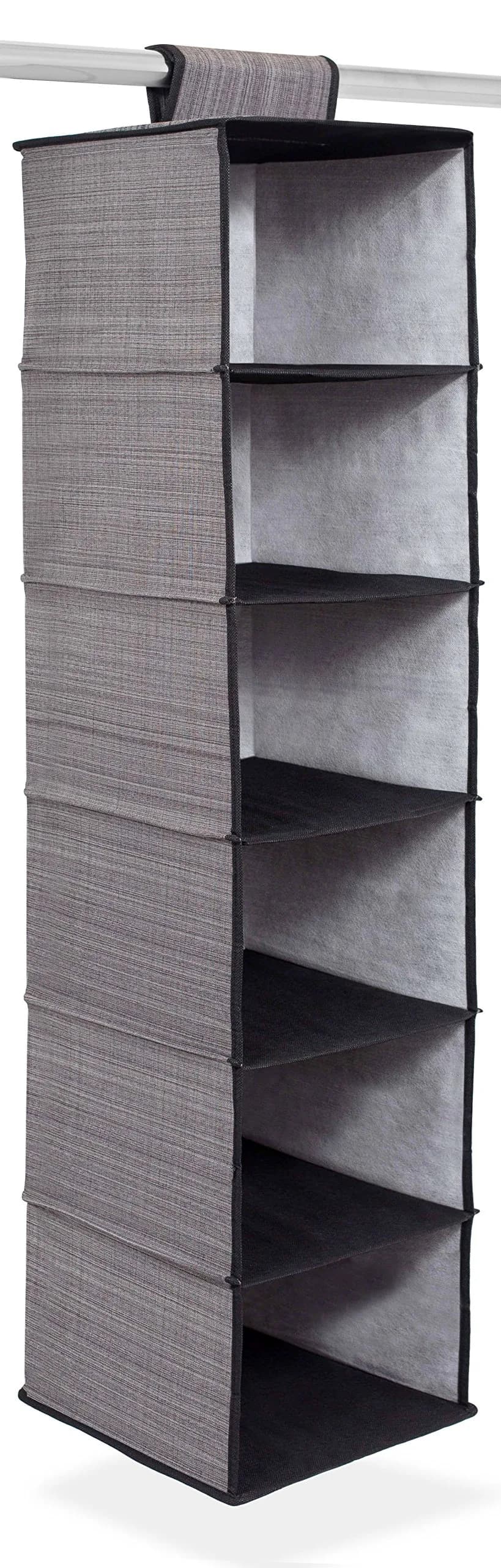 Internet's Best Hanging Closet Organizer - 6 Shelf - Grey | Space-Saving Closet Storage