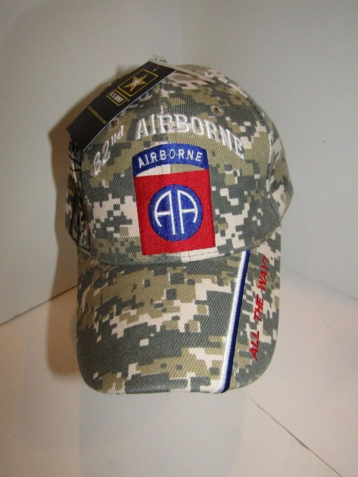 Ant Enterprises U.S. Army 82nd Airborne ACU Digital Camo Shadow Baseball Hat Cap | Military Style, Adjustable Fit — Multi