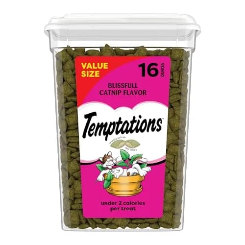 Temptations Classic Crunchy Cat Treats Catnip Flavor 1 lb (453.59 g) | Under 2 Calories Per Treat thumbnail 1
