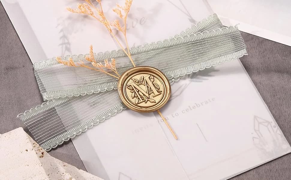Yoption Vintage Initial Alphabet Wax Seal Stamp Letter M | Brass & Rosewood Crafting Tool thumbnail 3