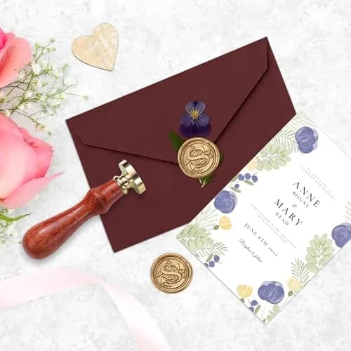 Yoption Initial Alphabet Wax Seal Stamp 1 inch | Brass Head & Wooden Handle for Invitations thumbnail 6