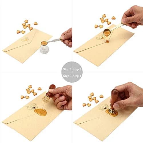 Yoption Initial Alphabet Wax Seal Stamp 1 inch | Brass Head & Wooden Handle for Invitations thumbnail 7