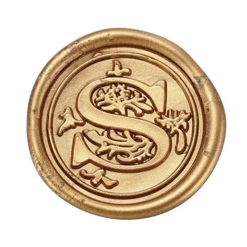 Yoption Initial Alphabet Wax Seal Stamp 1 inch | Brass Head & Wooden Handle for Invitations thumbnail 2