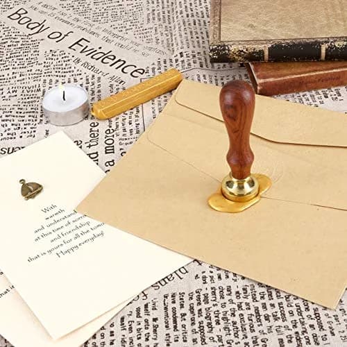 Yoption Initial Alphabet Wax Seal Stamp 'U' with Brass Head & Rosewood Handle | 2.5cm (1 inch) Diameter thumbnail 6