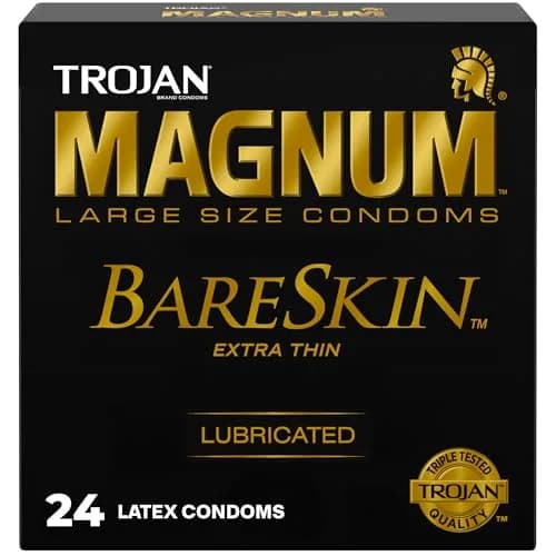 TROJAN Magnum BareSkin Large Condoms for Men, 24 Count | Thinnest Magnum for Heightened Sensitivity thumbnail 1