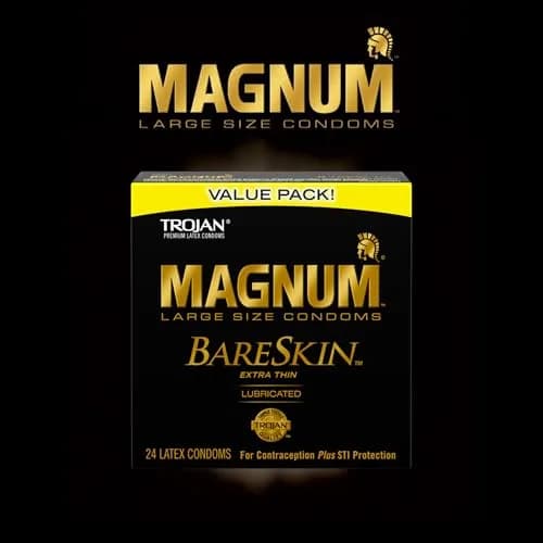 TROJAN Magnum BareSkin Large Condoms for Men, 24 Count | Thinnest Magnum for Heightened Sensitivity thumbnail 6