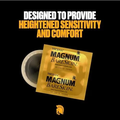 TROJAN Magnum BareSkin Large Condoms for Men, 24 Count | Thinnest Magnum for Heightened Sensitivity thumbnail 3