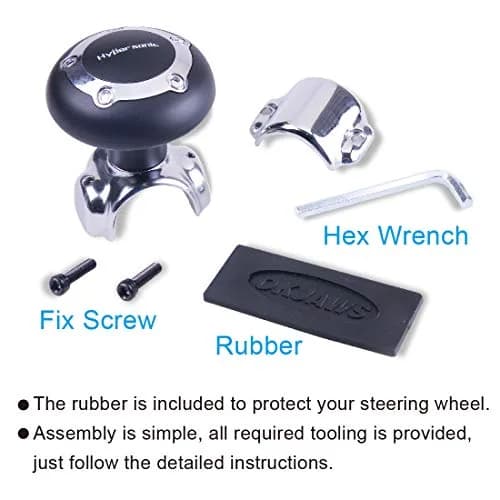Hypersonic Car Power Handle Spinner Steering Wheel Knob in Black | Effortless Maneuvering for Long Drives thumbnail 6