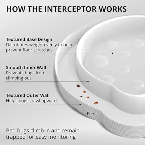 ASPECTEK Bed Bug Interceptors Pack of 8 | Pesticide-Free Insect Detectors for Furniture Legs thumbnail 4