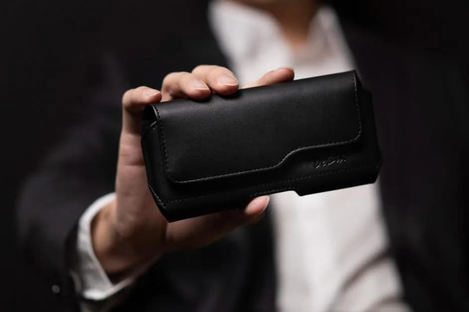 DeBin Large Holster Case for iPhone 17 Pro Max, Samsung S26+ Plus with Case On | Black Nylon Belt Clip Pouch thumbnail 6