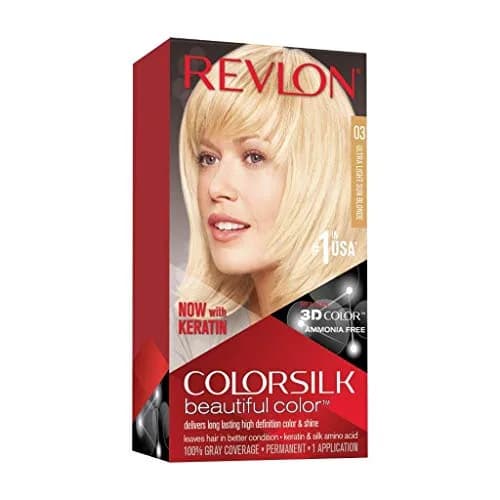 REVLON Colorsilk Permanent Hair Color 03 Ultra Light Sun Blonde | Ammonia-Free, Keratin & Silk Amino Acids, 120ml (4.4 Oz) thumbnail 1