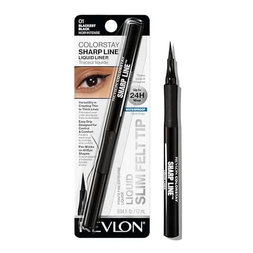 Revlon ColorStay Sharp Line Liquid Eyeliner, Blackest Black, 0.056 ml (0.04 fl oz) | Waterproof & Smudge-Proof for 24 Hours thumbnail 1
