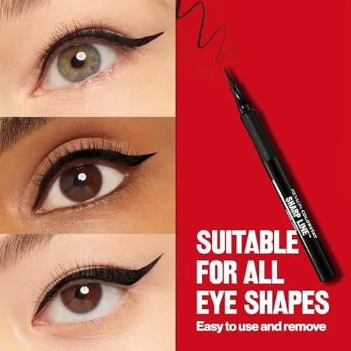 Revlon ColorStay Sharp Line Liquid Eyeliner, Blackest Black, 0.056 ml (0.04 fl oz) | Waterproof & Smudge-Proof for 24 Hours thumbnail 8
