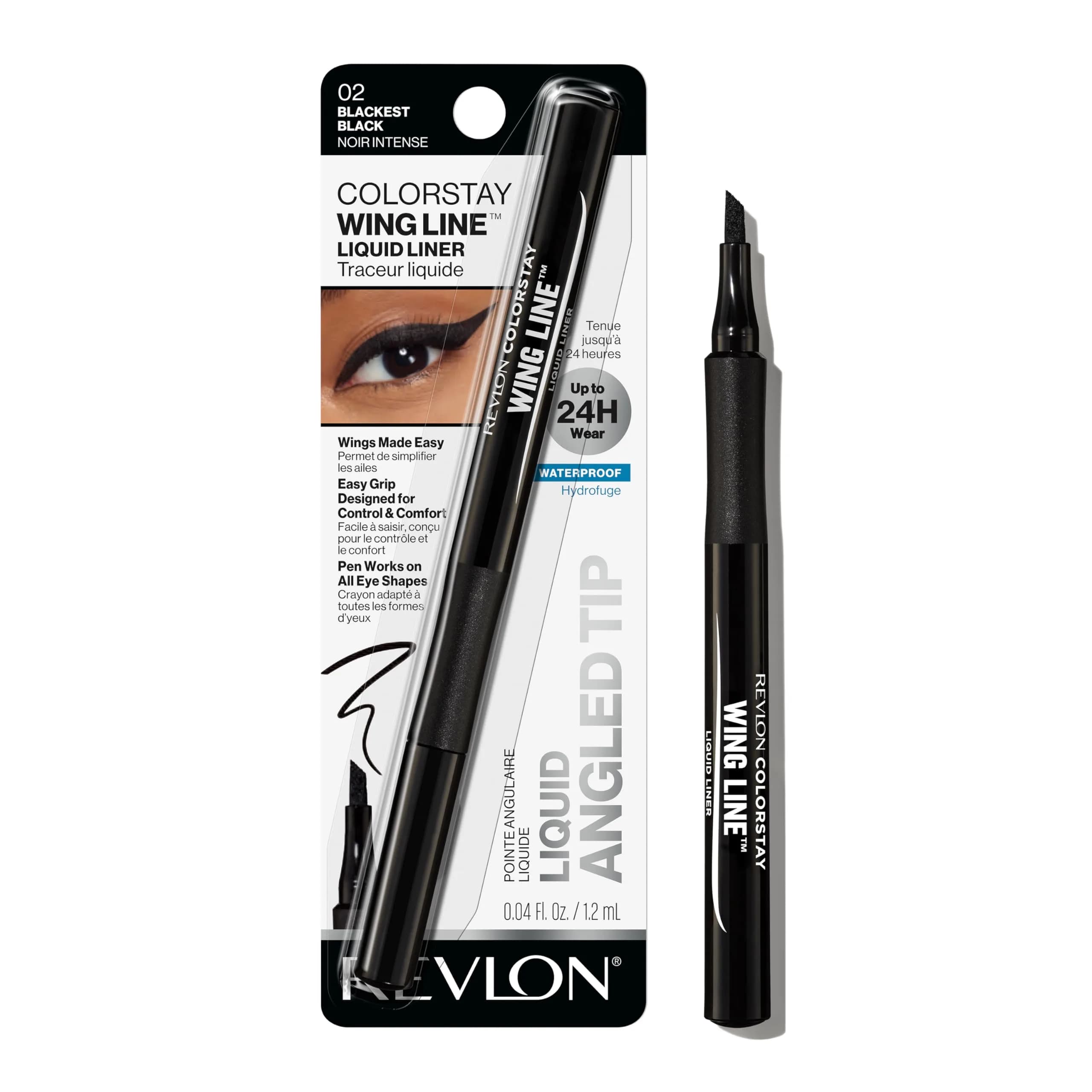 Revlon ColorStay Wing Line Liquid Eyeliner, Blackest Black, 0.04 fl oz (1.2 ml) | Waterproof & Smudge-Proof for Precise Wings