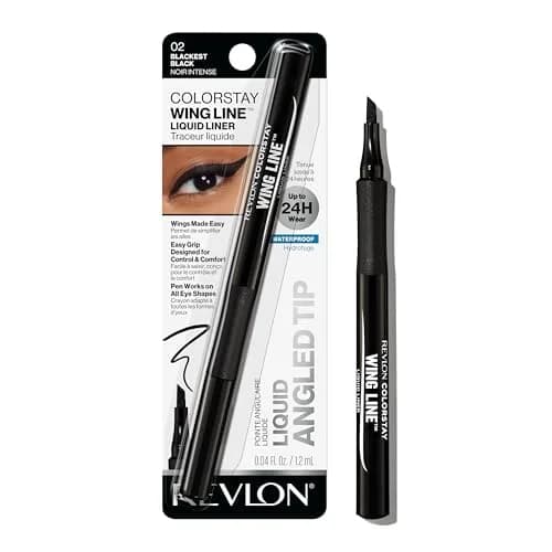 Revlon ColorStay Wing Line Liquid Eyeliner, Blackest Black, 0.04 fl oz (1.2 ml) | Waterproof & Smudge-Proof for Precise Wings thumbnail 1