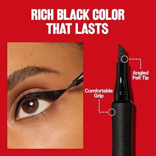 Revlon ColorStay Wing Line Liquid Eyeliner, Blackest Black, 0.04 fl oz (1.2 ml) | Waterproof & Smudge-Proof for Precise Wings thumbnail 3