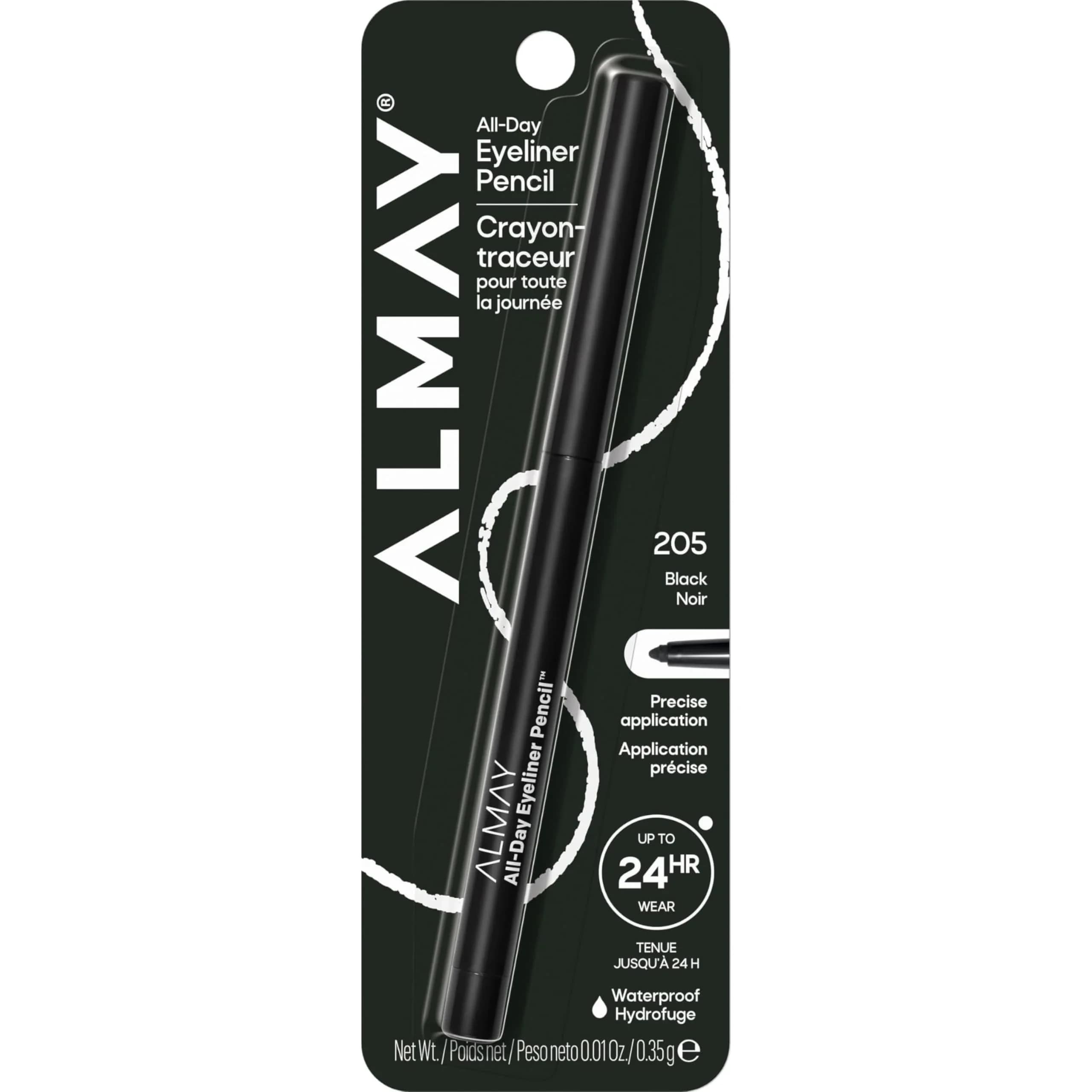 Almay All-Day Eyeliner Pencil, 205 Black - Intense Matte Black for Effortless Definition - main product image