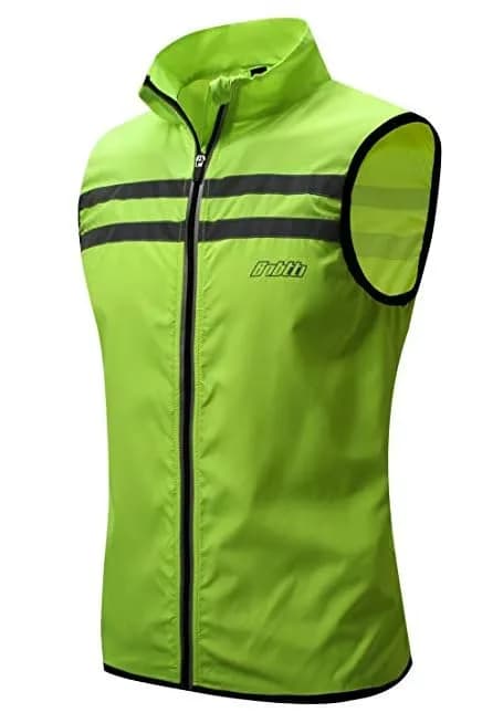 bpbtti Men's Hi-Viz Safety Running Cycling Vest - Windproof & Reflective, Large, Yellow