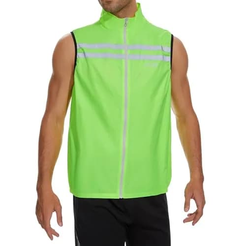 bpbtti Men's Hi-Viz Safety Running Cycling Vest - Windproof & Reflective, Large, Yellow thumbnail 4