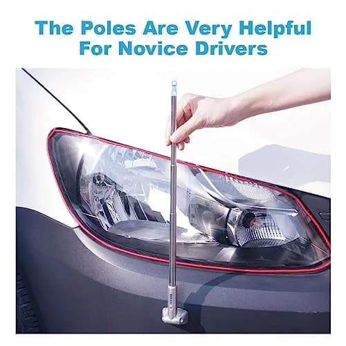 Hypersonic Corner Antenna Bumper Pole Safety Guard for Universal Car Van | Adjustable 11-23in Stainless Steel Marker thumbnail 2