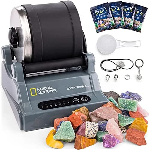 Blue Marble National Geographic Hobby Rock Tumbler Kit for Kids & Adults 8+ | Dazzling Gemstones & Jewelry thumbnail 1
