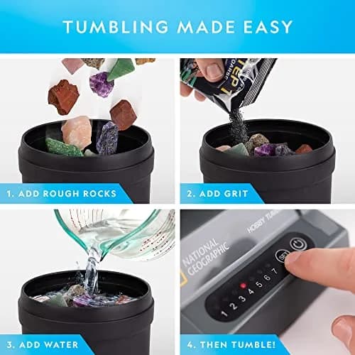 Blue Marble National Geographic Hobby Rock Tumbler Kit for Kids & Adults 8+ | Dazzling Gemstones & Jewelry thumbnail 2