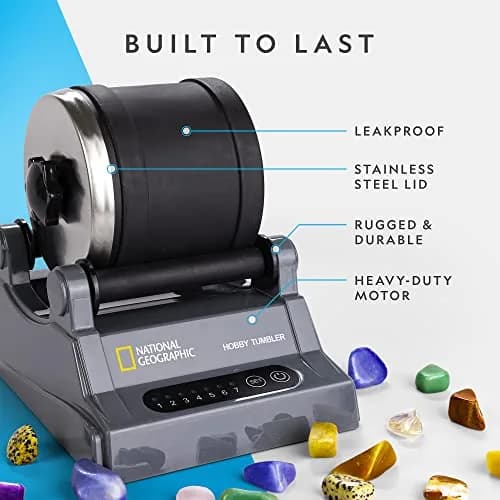 Blue Marble National Geographic Hobby Rock Tumbler Kit for Kids & Adults 8+ | Dazzling Gemstones & Jewelry thumbnail 3