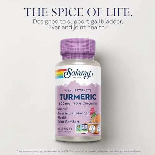 SOLARAY Turmeric One Daily 600mg | Supports Joints & Liver | Vegan, Non-GMO, Made in USA thumbnail 3