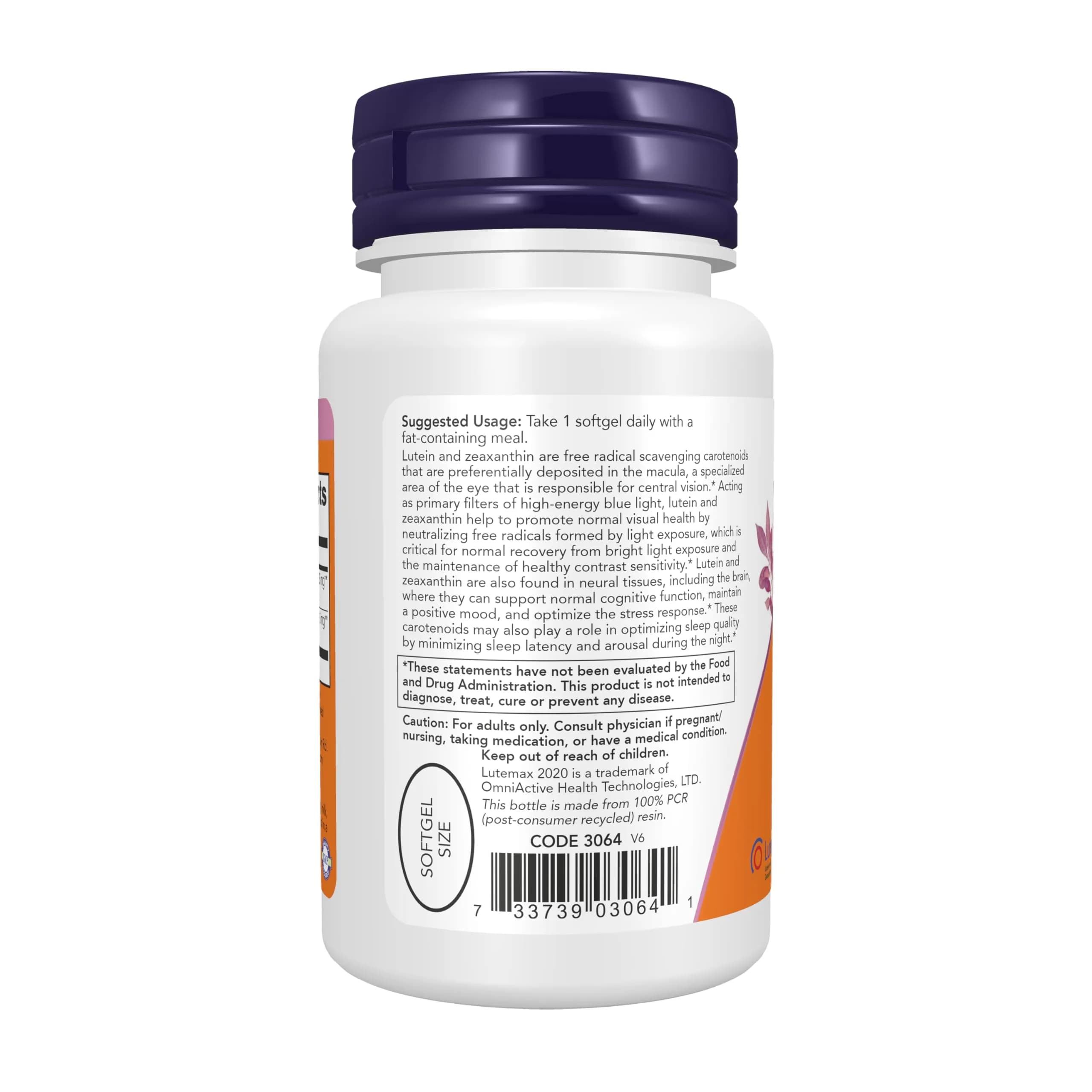 NOW Foods Lutein & Zeaxanthin Softgels 60 Count (25 mg Lutein, 5 mg Zeaxanthin) | Supports Vision & Cognitive Health - view 3