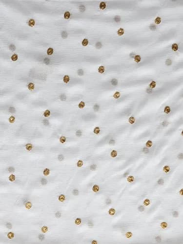 DUPATTA BAZAAR White Chiffon Dupatta with Gold Embroidery | Elegant Indian Ethnic Wear (70-120 chars) thumbnail 4