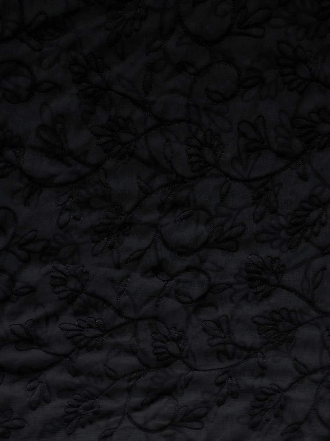 DUPATTA BAZAAR Women's Embroidered Black Chiffon Dupatta 24cm x 28cm (93" x 42") | Soft & Breathable with Aari Work - view 5