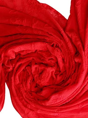 DUPATTA BAZAAR Red Embroidered Chiffon Dupatta 93x42 inch (236x107 cm) | Authentic Indian Style thumbnail 5