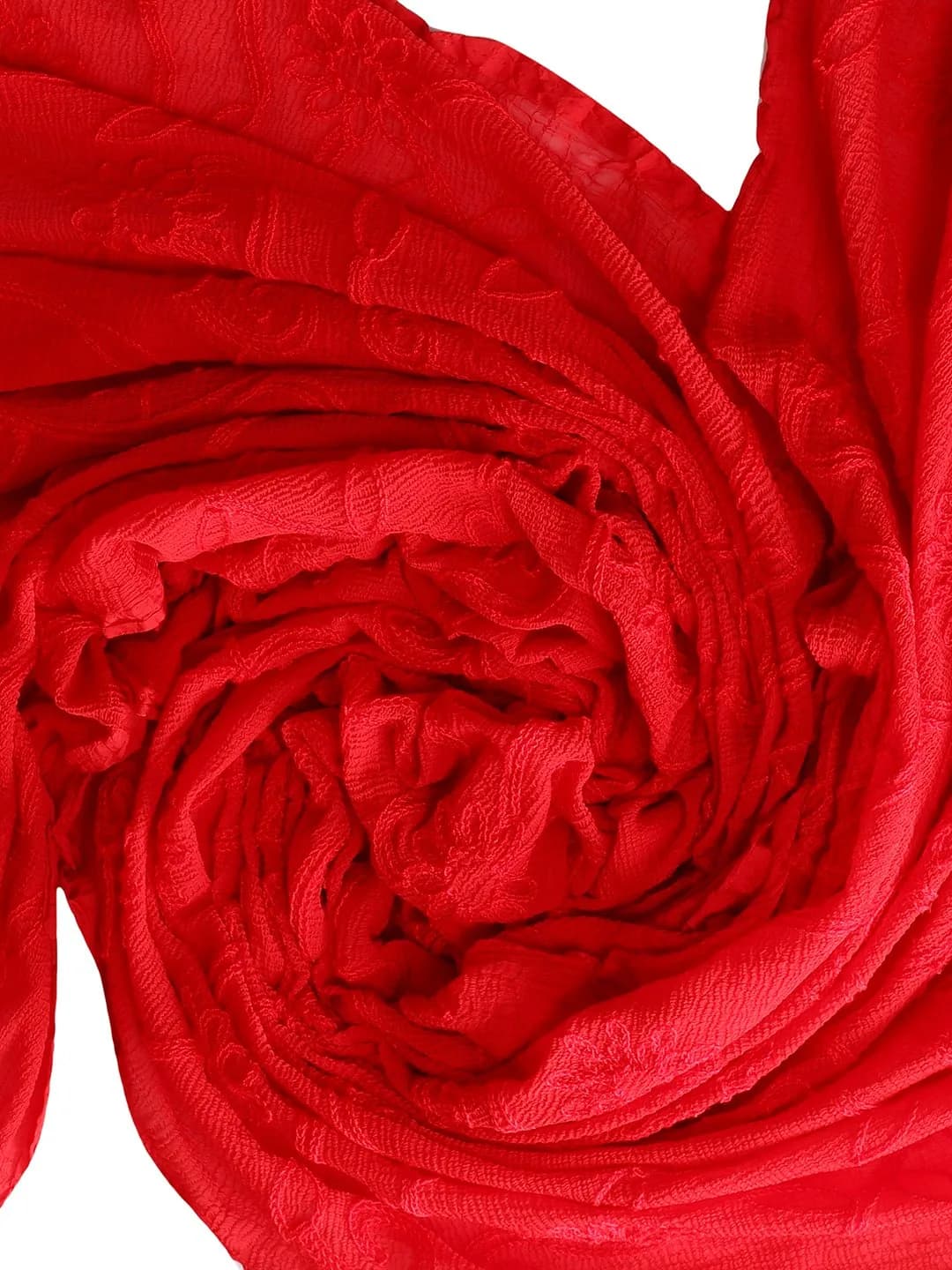 DUPATTA BAZAAR Red Embroidered Chiffon Dupatta 93x42 inch (236x107 cm) | Authentic Indian Style - view 5